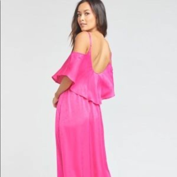 Show Me Your MuMu Pink Caitlin Ruffle Maxi Dress Bridesmaid Dress - Picture 5 of 5